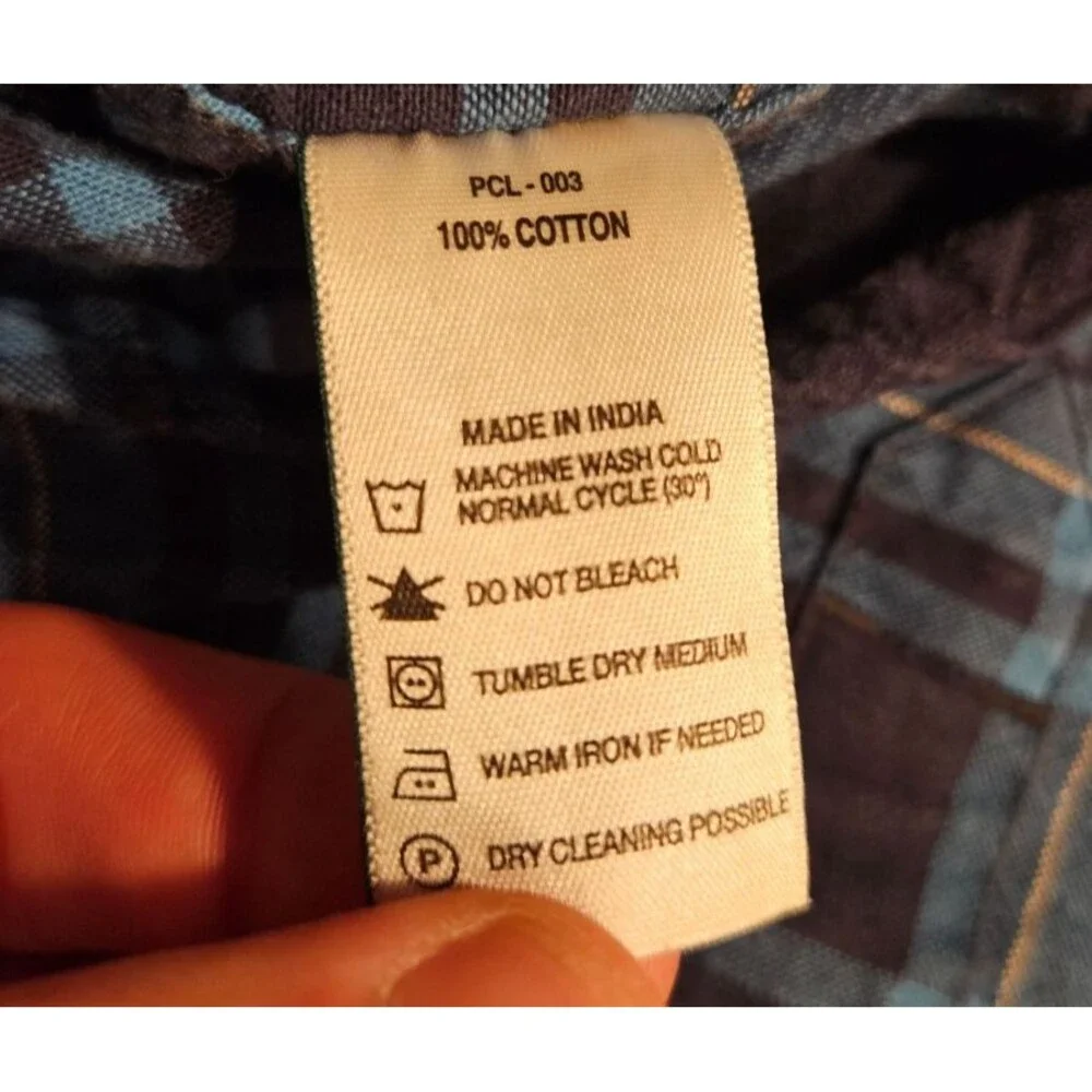 Levi's Men's Plaid Flannel Shirt Button Up Pockets Blue Black Size Large